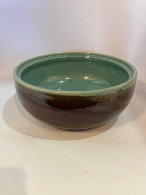 Vintage Turquoise/Brown Pottery Bowl