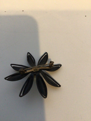 Metal Black Flower Pin