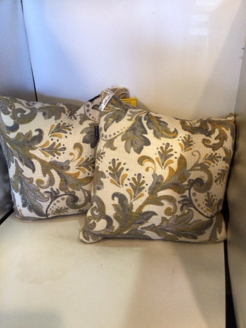 Elite Down Gray/Cream Cotton Botanicals Pillow Set