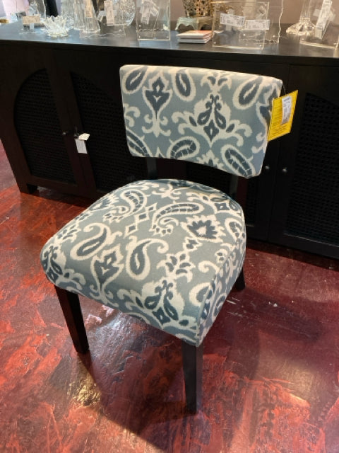 Armless Upholstered Gray/White Chair