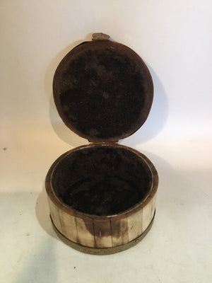 Round Cream & Black Abalone Trinket Box