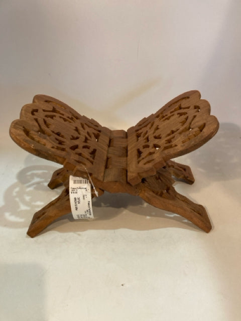Book Wood Hand Carved Folding Stand