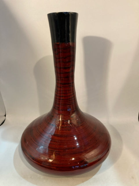 Striped Red & Black Vase