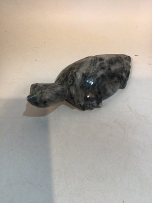 Carved Gray Stone Turtle Figurine