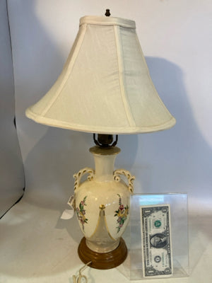 Victorian Cream/Multi Ceramic Flowers Lamp