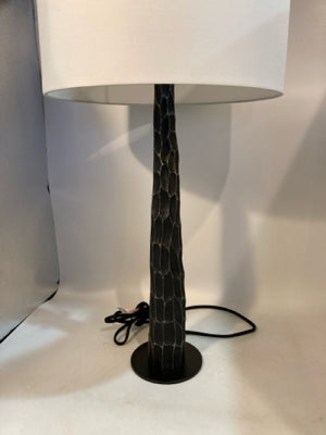 Contemporary Black Metal Textured Lamp