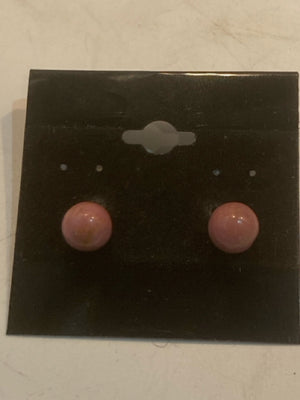 Pink Ball Rhodonite Earrings