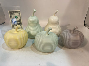 5 piece set Multi Ceramic Apple Glass