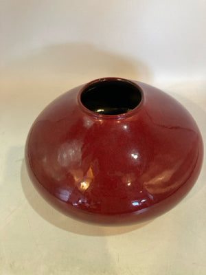 PIER 1 Round Red Ceramic Vase