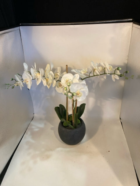White/Black Orchids Faux Flowers