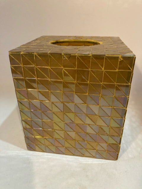 Modern Beige Glass Triangle Tissue box holder