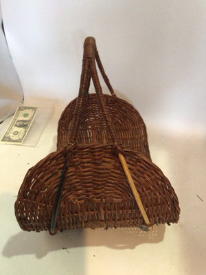 Tray Brown Wicker With Handle Basket
