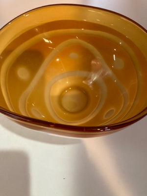 Orange/White Glass Swirl Bowl