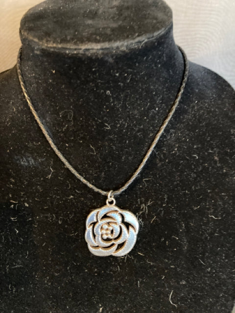 Silver/Black Rose Necklace