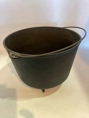 Camping Black Cast Iron Footed Pot