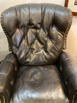 Barcalounger Recliner Leather NailHead Black Chair