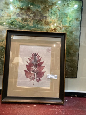 Botanical Tan/Red Leaves Framed Art