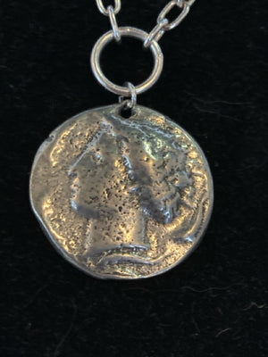 Italian Silver Coin Necklace