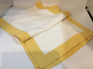 Pottery Barn White/Yellow Cotton Table Runner
