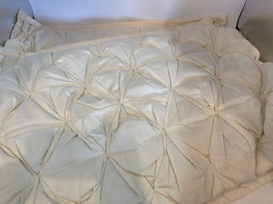 King Cream Bamboo Cotton Blend Pleated Comforter Set