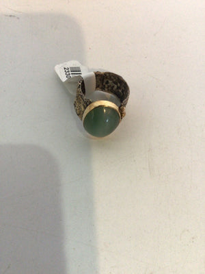 Silver/Green Ring