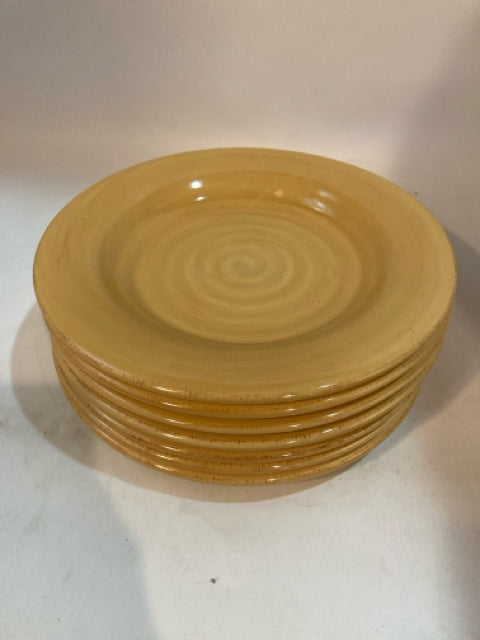 HOME Set of 7 Yellow China Plate Set