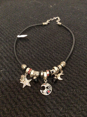 Chico's Black/silver Moon Beads Necklace