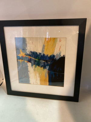 Original Blue/Multi Abstract Framed Art