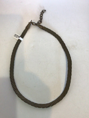 Brass Brown Braided Necklace