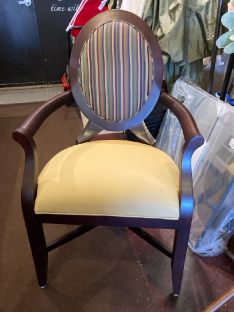 Shield Back Wood Stripe Yellow/Multi Chair