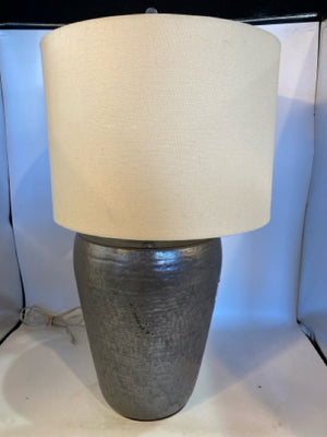 Simon Blake Interiors Antiqued Silver Ceramic Lamp