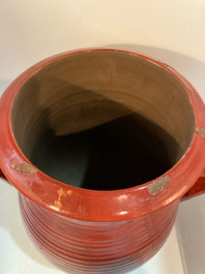 Oversized Red Ceramic Urn