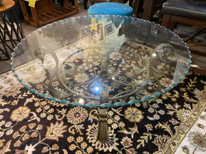 Coffee Glass/Metal Round 2 Piece Table