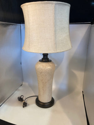 Cream Ceramic Quatrefoil Lamp