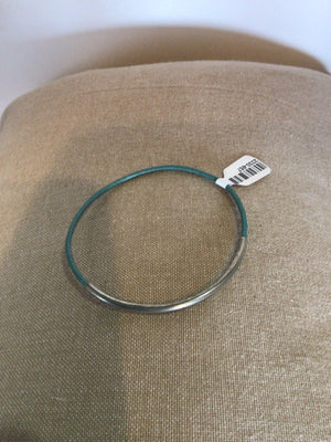 Aqua/Silver Cord Bracelet