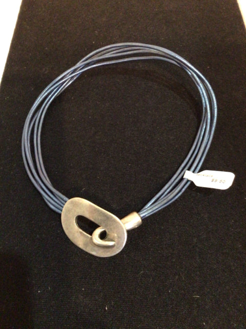 Blue/Silver Cord Necklace