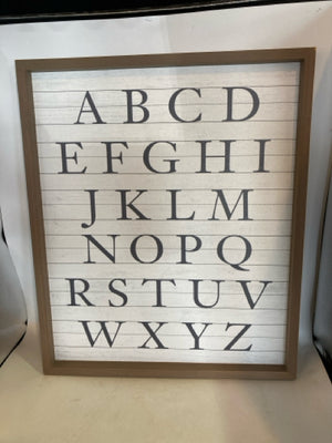 Wood ABC's White/Brown Wall Decoration