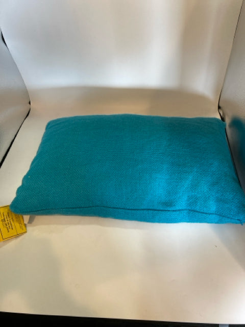 Turquoise Cotton Tweed Pillow