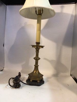 Antiqued Brass Marble Lamp