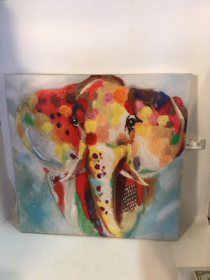 Children's Pastel Elephant Stretch Canvas