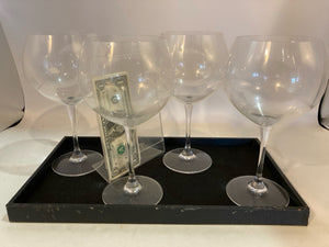 Set of 4 Clear Glass Wine Glasses