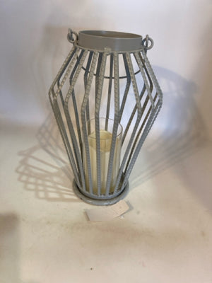Battery Gray Metal Cage Lantern