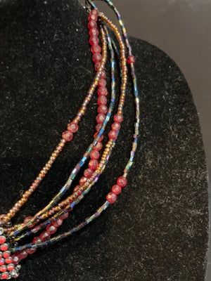 Beaded Red Necklace