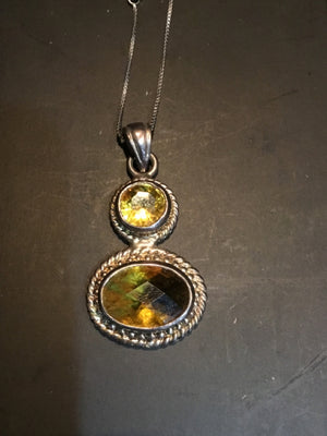Sterling Silver Yellow Citrine Necklace
