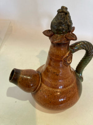Small Brown Ceramic Teapot