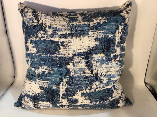 White/Blue Down Print Pillow
