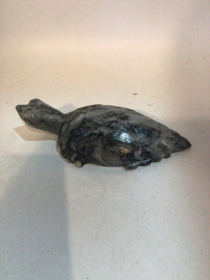 Carved Gray Stone Turtle Figurine
