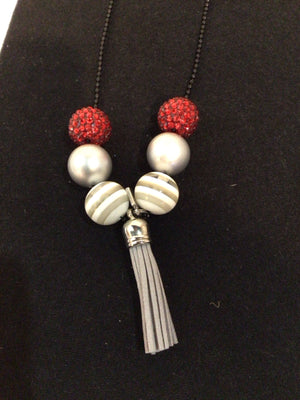 Ohio Red/white Beads Necklace