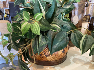 Potted Green & Tan Basket Faux Plant