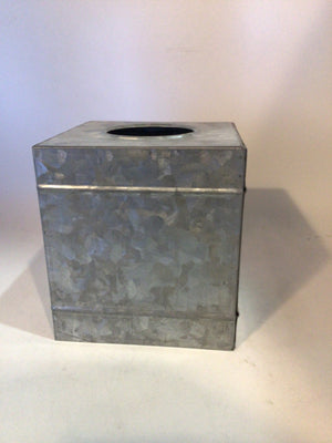 Gray Galvanized Tissue box holder